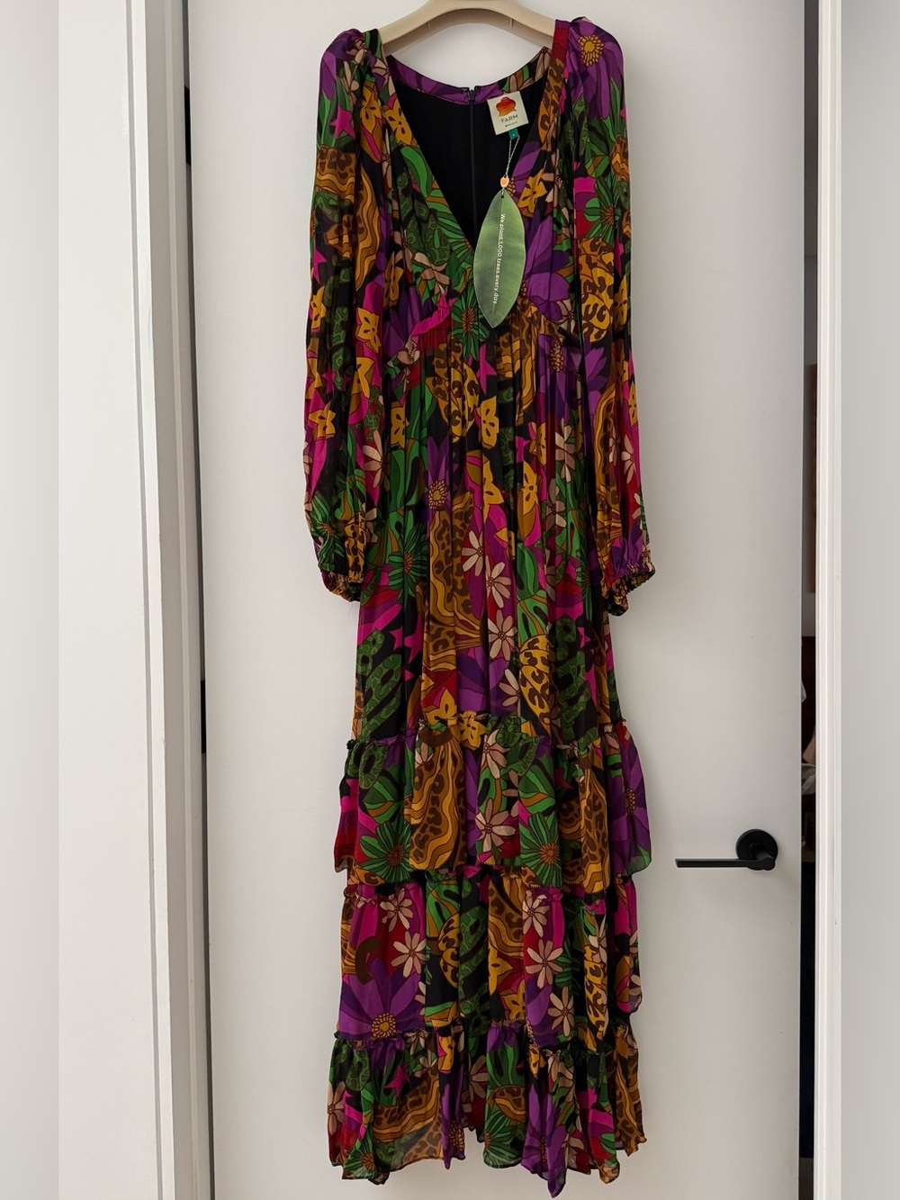 Farm Rio - Star Fruit Maxi Dress — tiered with gathered sleeve
